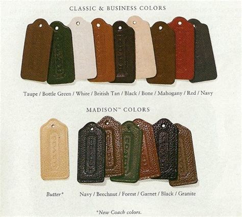 coach purse color chart.